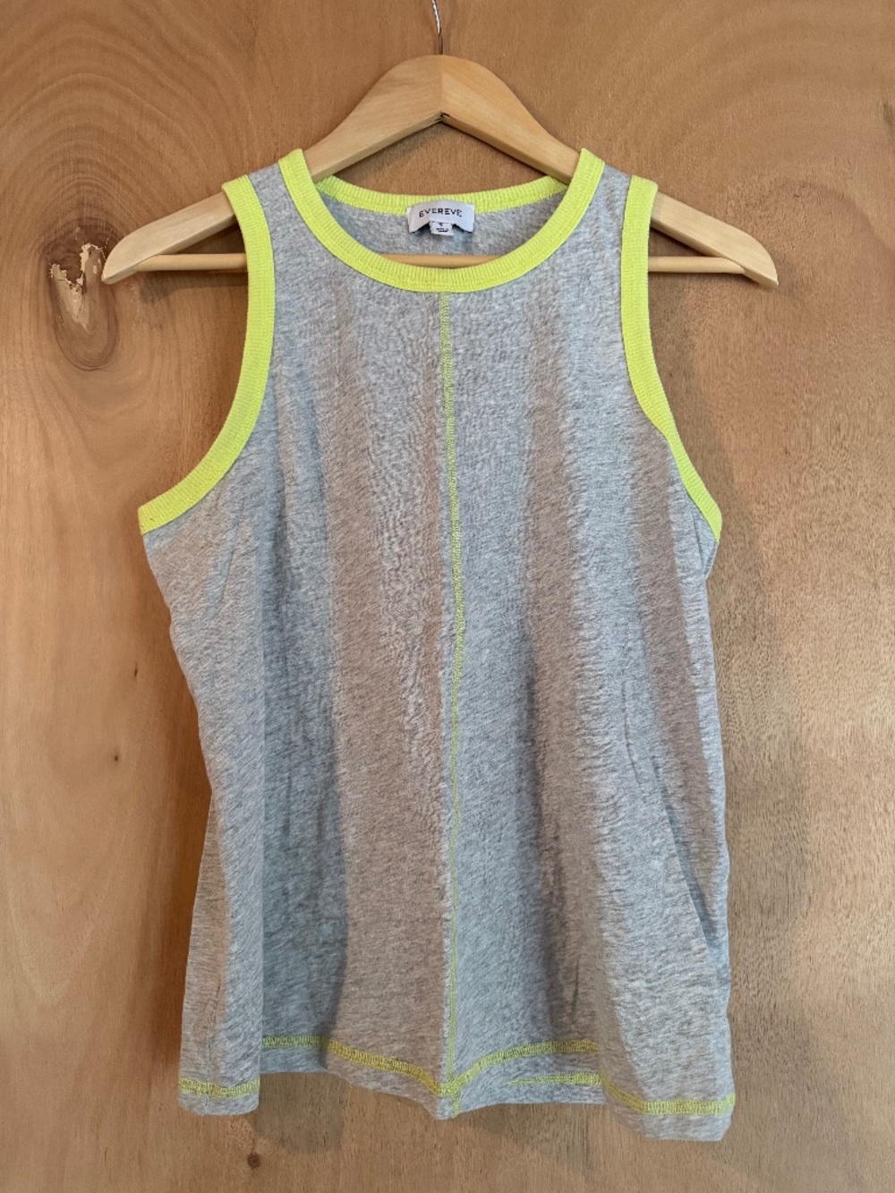 Evereve Tank, Like New, Grey with Lime accents, Size Small